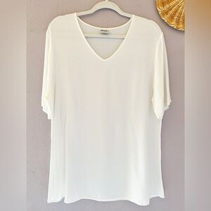CP Shades White V-Neck Short Sleeve Top